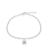 Sterling Silver Larimar Crab Anklet - $65.55