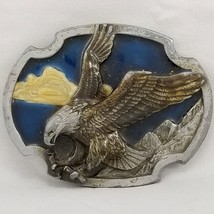 Vintage Belt Buckle 1986 American Bald Eagle Colorized USA Made By Siskiyou - £25.55 GBP