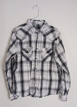Vintage Reclaim Long Sleeve Pearl Snap Western Plaid Shirt Men&#39;s Sz L - $252.48 MXN