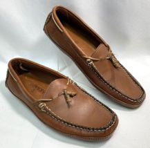 Mens Sebago Brown Leather Loafers Moccasins Shoes Size 8 - £49.33 GBP