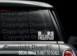 Boobs Proof That Men Can Focus on 2 Things Window Decal Bumper Sticker US Seller - £5.26 GBP+