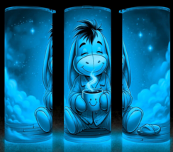 Glow in the Dark Eeyore Pooh Bear Nighttime Cartoon Coffee Mug Cup Tumbler 20oz - £17.94 GBP