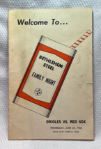 Bethlehem Steel Family Night June 23, 1965 Baltimore Orioles Baseball Sc... - £156.86 GBP