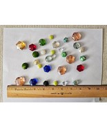 6-point crystal beads. assorted colors and sizes (30 beads) - $12.86