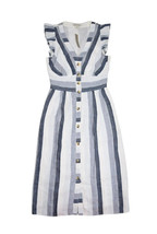 J Crew Point Sure Linen Midi Dress Womens 0 Striped - £22.88 GBP