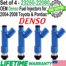 OEM Denso x4 Fuel Injectors For 2004-2008 Toyota &amp; Pontiac 1.8L I4 23250-22080 - £82.59 GBP