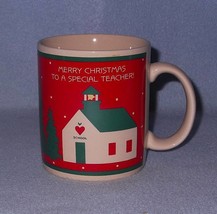 Hallmark &quot;Merry Christmas to a Special Teacher&quot; Coffee Tea Mug Cup 1986 - £3.91 GBP