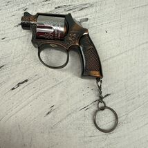 Collectible Novelty Lighter Keychain WSLF Revolver Bronze Tone WZ-020 - $18.81