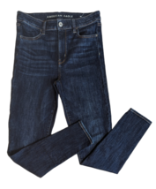 American Eagle AEO Dark Wash Hi Rise Jeggings Stretch Blue Jeans Sz 12 Long - £15.56 GBP