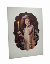 Zeckos Vintage Look Bonjour Flickering Candle Girl LED Canvas Art Print - £12.78 GBP