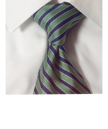 Jos. A. Bank Classic collection,  Green Navy Stripe long  Silk Tie. 62x3... - $14.84