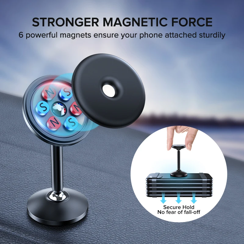 Sporting Magnetic Metal Phone Holder Stand For Car Mobile Cell Air Vent Universa - £19.24 GBP