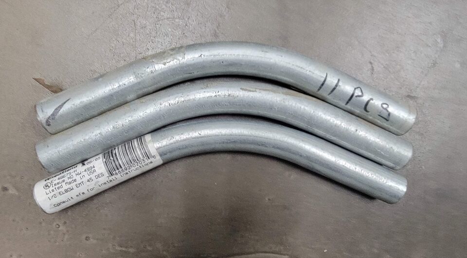 Wheatland 1/2 Electrical EMT 45 ° (48675-H) Elbow Conduit Fitting- 3 Pack - $9.50