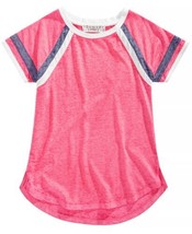 allbrand365 designer Big Kid Girls Striped Sleeve Raglan T-Shirt M Fuchsia - $21.73