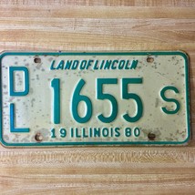 1980 United States Illinois Land of Lincoln Dealer License Plate DL 1655 S - £17.77 GBP