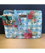 Pioneer Woman Sweet Rose Cosmetic Bag Makeup Wristlet Travel Wallet - $11.88