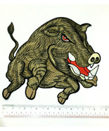 Wild Boar Patch Embroidered Iron on 9 Inch Pig Animal Large Embroidery A... - $40.75