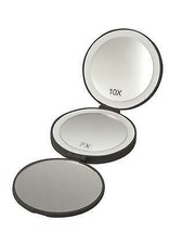 Foldable handheld makeup 10X LED mirror Black LED pocket mirror - £39.56 GBP