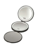 Foldable handheld makeup 10X LED mirror Black LED pocket mirror - $67.68 CAD
