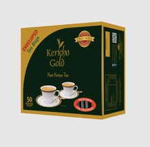 Kericho Gold, Pure Kenya Tea - 1 Pack, 50 Bags, Enveloped String &amp; Tag Bag - £10.34 GBP