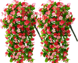 Artificial Hanging Flowers, 2 Pack Fake Hanging Plants Dichroism Orchid ... - $35.96