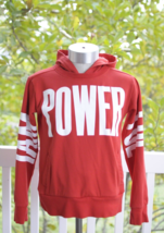 Athleta Girl Hoodie Sweatshirt Pullover Red I am POWERFUL Size L 12 - £15.72 GBP