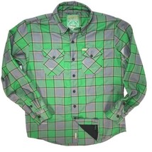 Dixxon Flannel Shirt Men XL The Auld Pub Green Plaid Shacket St Paddys Day - £65.14 GBP