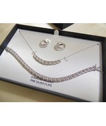 Department Store Silvercore Diamond Accent Silver Plate Necklace Set C50... - $1,827.60 MXN