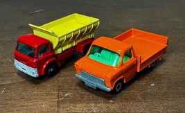 Vtg Lesney Matchbox series Ford Transit Orange No 66 &amp; No 70 Grit spreader truck - £16.14 GBP