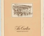 The Carlton Menu Sheraton Carlton Washington DC 1980&#39;s  - $37.62