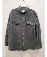 Vintage Carhartt Mens Button Up Heavy Rugged Outdoor Wear Shirt Large L - $351.79 MXN