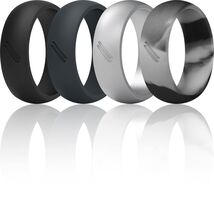 4 Pack Silicone Wedding Engagement Ring Men Women Breathable Rubber Size... - $9.85