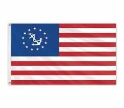 United States Yacht Ensign Boat Flag Marine Nylon Printed American 3&#39;x5&#39;... - £18.82 GBP