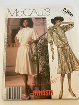 McCalls Sewing Pattern 2368 Diahanne Carroll Dynasty TV Series Dress 1980s UC 14 - £7.89 GBP