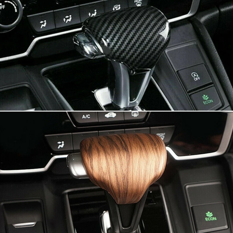 Car Interior Gear Shifter Shift Knob Cover Trim - Carbon Fiber Black for Honda - £11.51 GBP