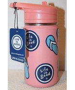 Life Is Good 14oz Stainless Steel Bottle Pink Flip Flops - $20.41 CAD