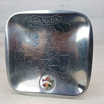 Vintage Hope BC Canada Engraved 4.5&quot; Trinket Dish Tray w Enamel Maple Leaf - $19.39