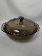 Vintage Pyrex Amber Glass Casserole Dish Cover Lid V1.5C Pyrex 1.5 L #23 - £11.72 GBP