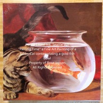 Puzzle Vintage Laurel Ink Fine Art Puzzles Passing TIme Cat with Goldfish Bowl - £47.43 GBP