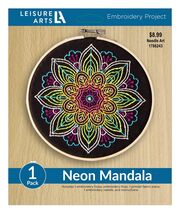 Leisure Arts Neon Mandala 6 Inch Embroidery Kit 49808 - $12.55