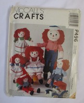 McCall's Crafts P496 Raggedy Ann & Andy  Dolls Various Sizes New Uncut - $14.84