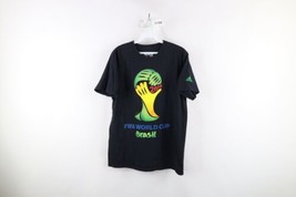 Adidas Mens Medium Faded Spell Out 2014 FIFA World Cup Soccer T-Shirt Brasil - £19.45 GBP