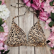 Victoria&#39;s Secret Swim Top Medium M Leopard Push Up Halter Padding Beach... - $29.95