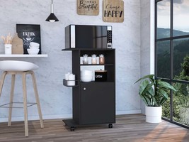 Napenthe Black Kitchen Cart w/ Caster - $2,379.74 MXN