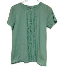 Sweet Salt Women’s Shirt Blouse Green Short Sleeve 100% Cotton Sz Medium - £10.82 GBP