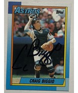 Craig Biggio Autographed 1990 Topps Baseball Card - Houston Astros - $475.17 MXN