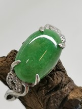 Icy Ice Green 100% Natural Burma Jadeite Jade Saddle Ring # Type A Jadeite # - £276.83 GBP