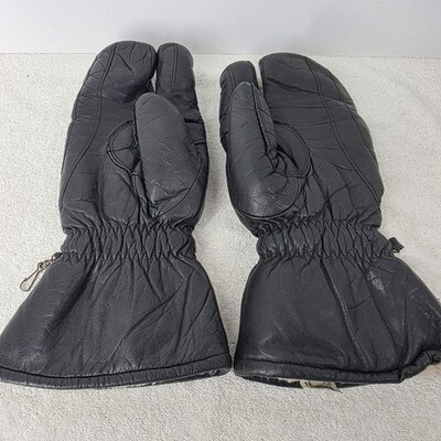 Men's XL Black Leather Insulated Conroy Trigger 3 Three-Finger Mittens Gloves Item image 12