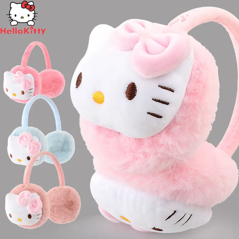 2023 Hello Kitty Earmuffs Kawaii Sanrio Japanese New Childrens Cartoon Plush - £12.67 GBP