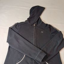 Izod Stretch Women's Black Spandex Cotton Blend Full Zip Hoodie Jacket Size L image 12